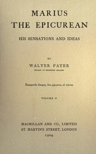 Marius the Epicurean