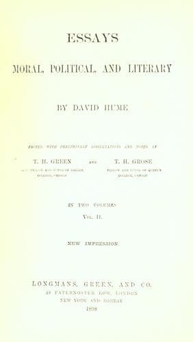 Essays moral, political, and literary