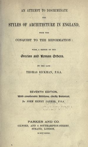 An attempt to discriminate the styles of architecture in England