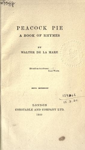 Peacock pie, a book of rhymes