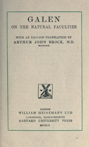 Galen On the natural faculties