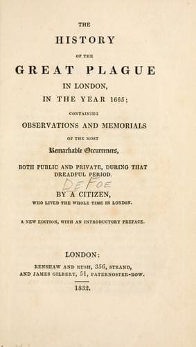 The history of the great plague in London in the year 1665