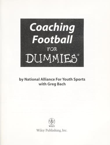 Coaching football for dummies